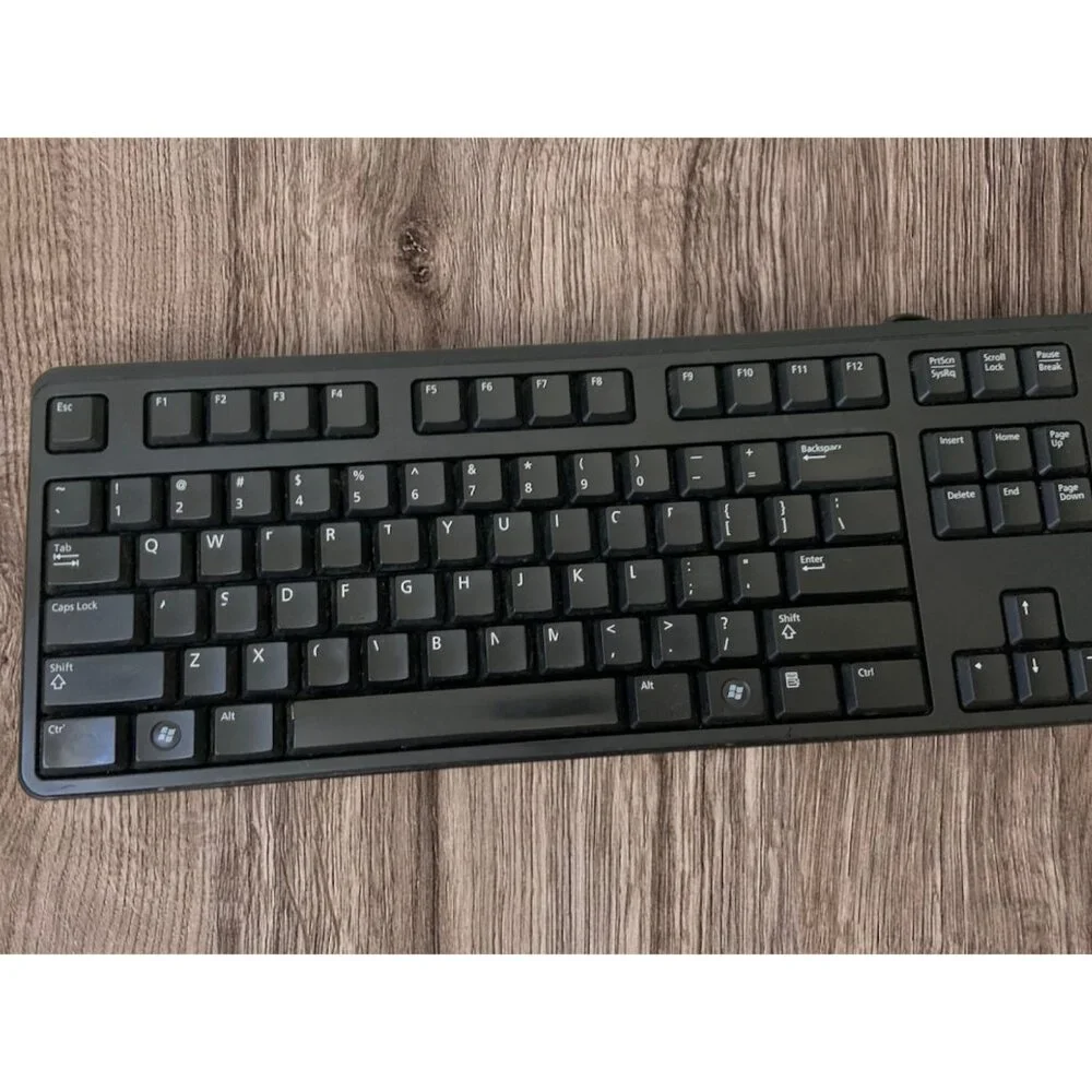 Dell Genuine USB Keyboard Black Wired Slim Lightweight KB212-B